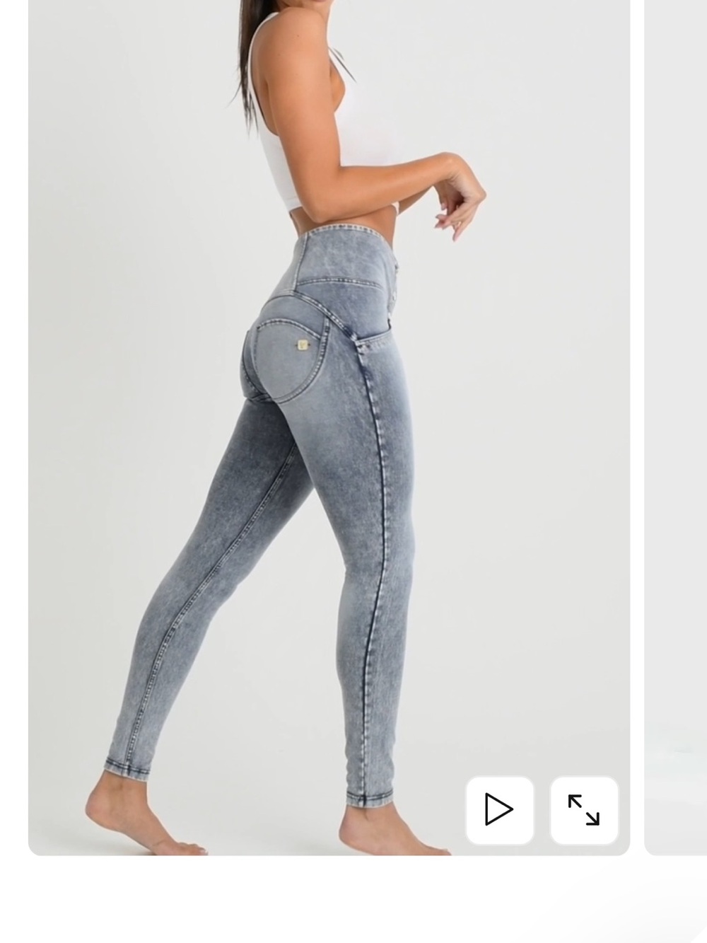 Freddy Grey Acid-Wash High-Rise Jeggings